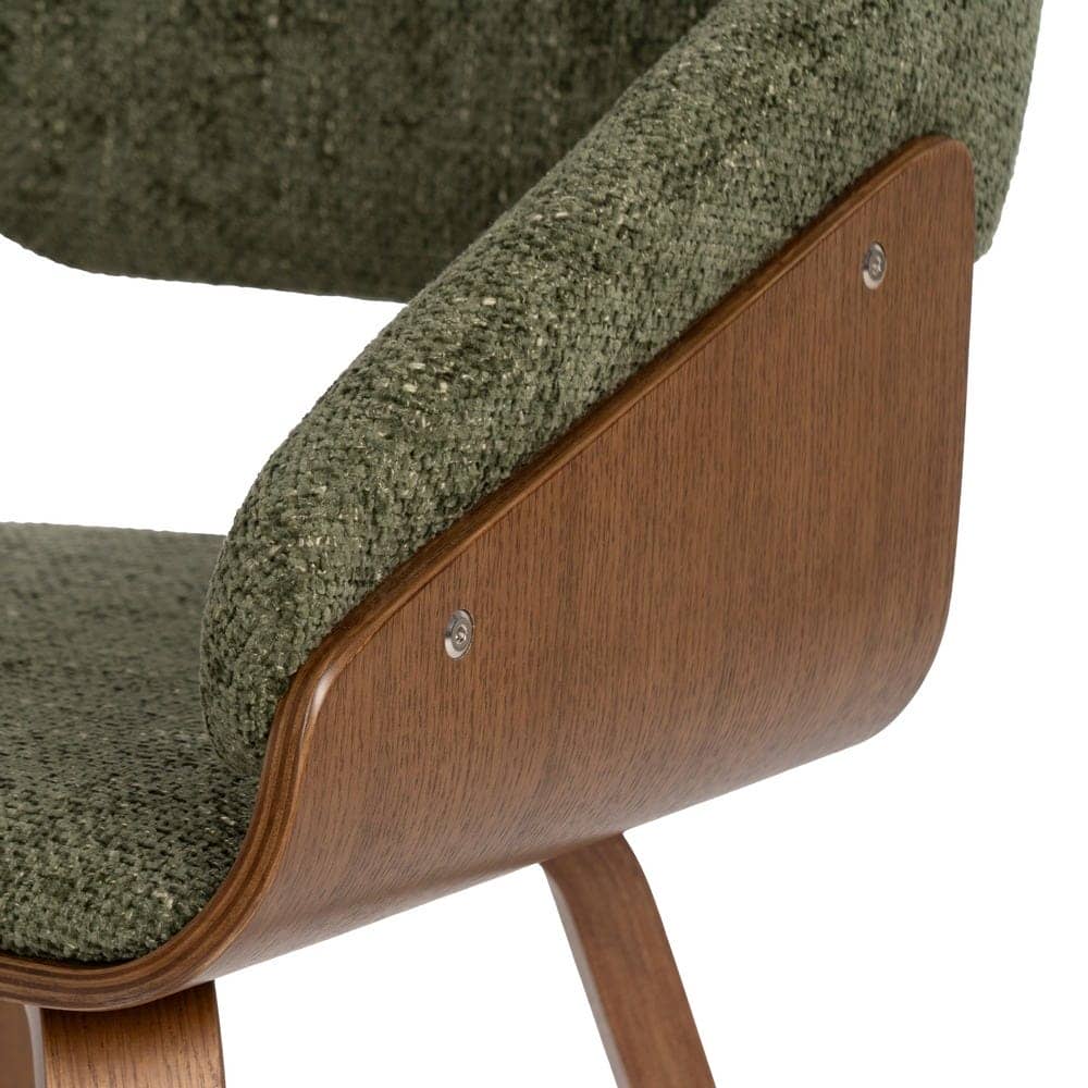 Silla Verde-Marrón de Tejido y Madera, 51x55x75 cm, con Relleno de Espuma - Imagen 8
