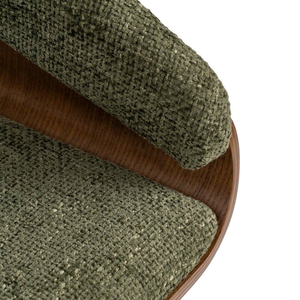 Silla Verde-Marrón de Tejido y Madera, 51x55x75 cm, con Relleno de Espuma - Imagen 9