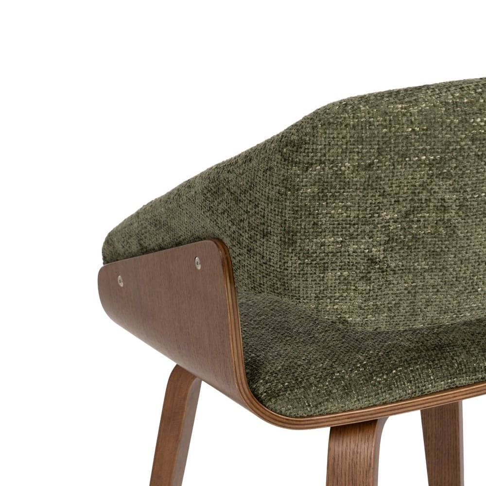 Silla Verde-Marrón de Tejido y Madera, 51x55x75 cm, con Relleno de Espuma - Imagen 10