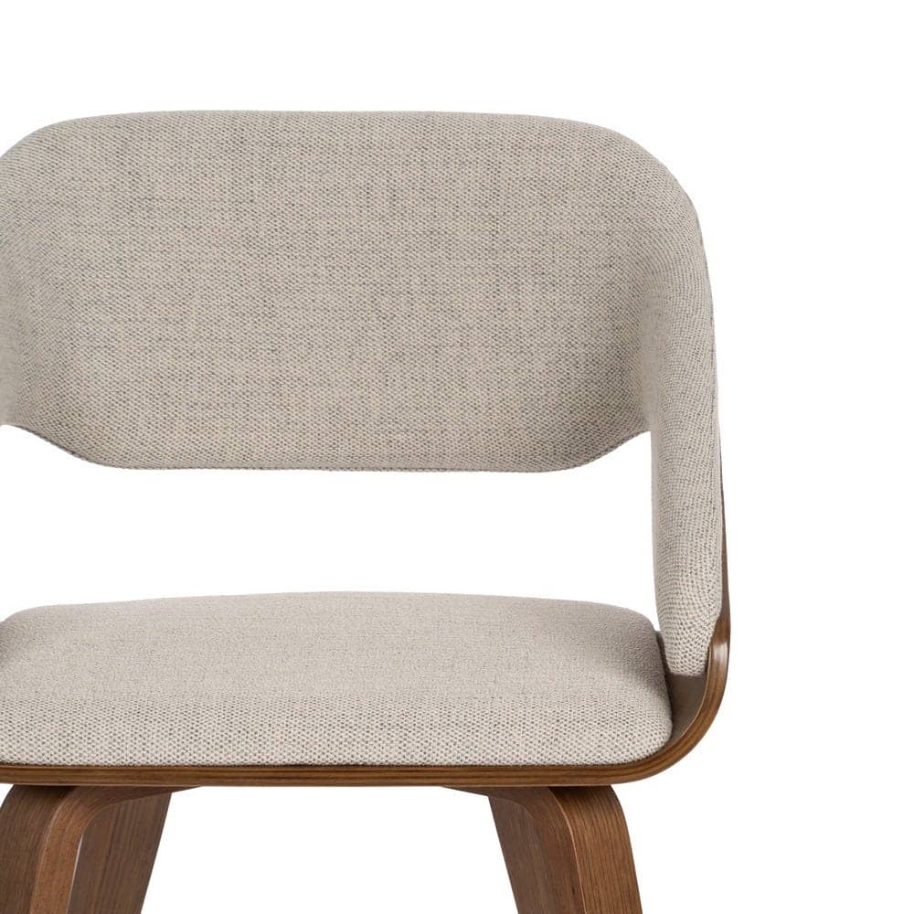 Silla Gris-Marrón de Tejido y Madera de Haya, 51x55x75 cm - Imagen 4