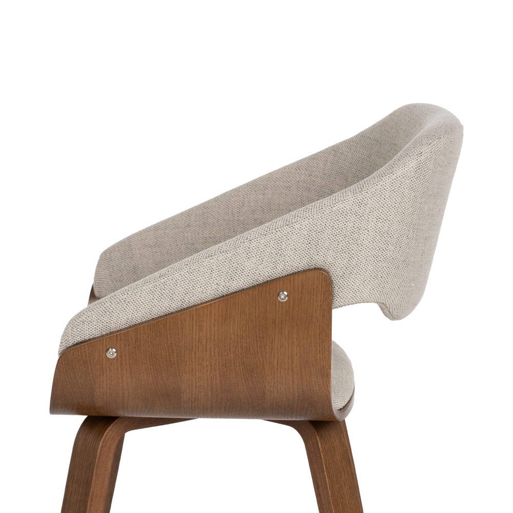 Silla Gris-Marrón de Tejido y Madera de Haya, 51x55x75 cm - Imagen 6