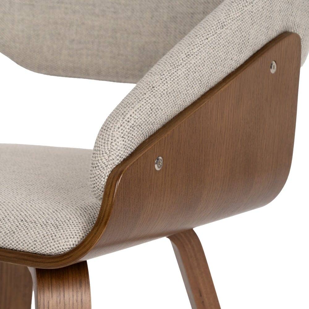 Silla Gris-Marrón de Tejido y Madera de Haya, 51x55x75 cm - Imagen 8