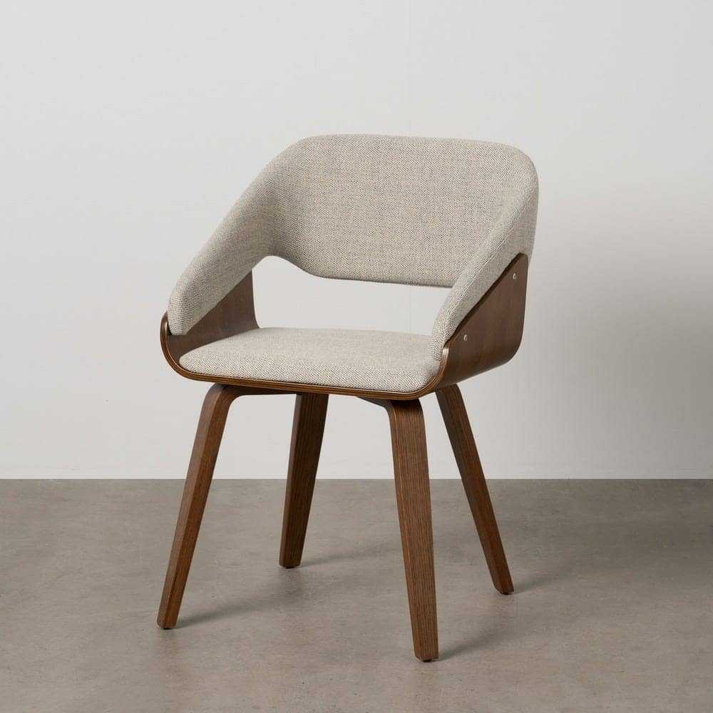 Silla Gris-Marrón de Tejido y Madera de Haya, 51x55x75 cm - Imagen 13