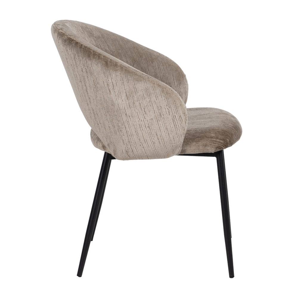 Silla Taupe de Poliéster y Hierro, 58x60x80,5 cm, Altura 47 cm - Imagen 2