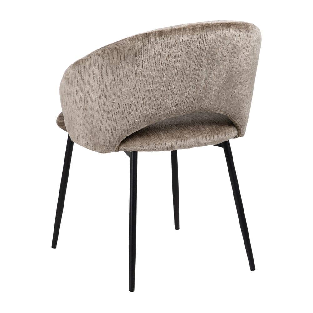 Silla Taupe de Poliéster y Hierro, 58x60x80,5 cm, Altura 47 cm - Imagen 3
