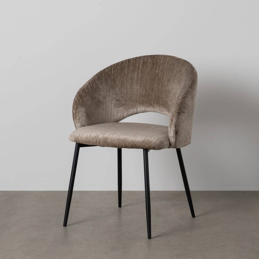Silla Taupe de Poliéster y Hierro, 58x60x80,5 cm, Altura 47 cm - Imagen 11