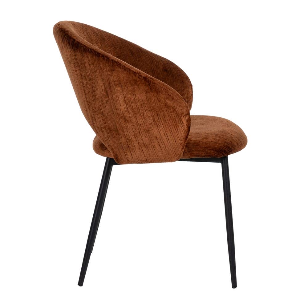 Silla Marrón de Poliéster y Metal, 58x60x80,5 cm, Altura Asiento 47 cm - Imagen 2