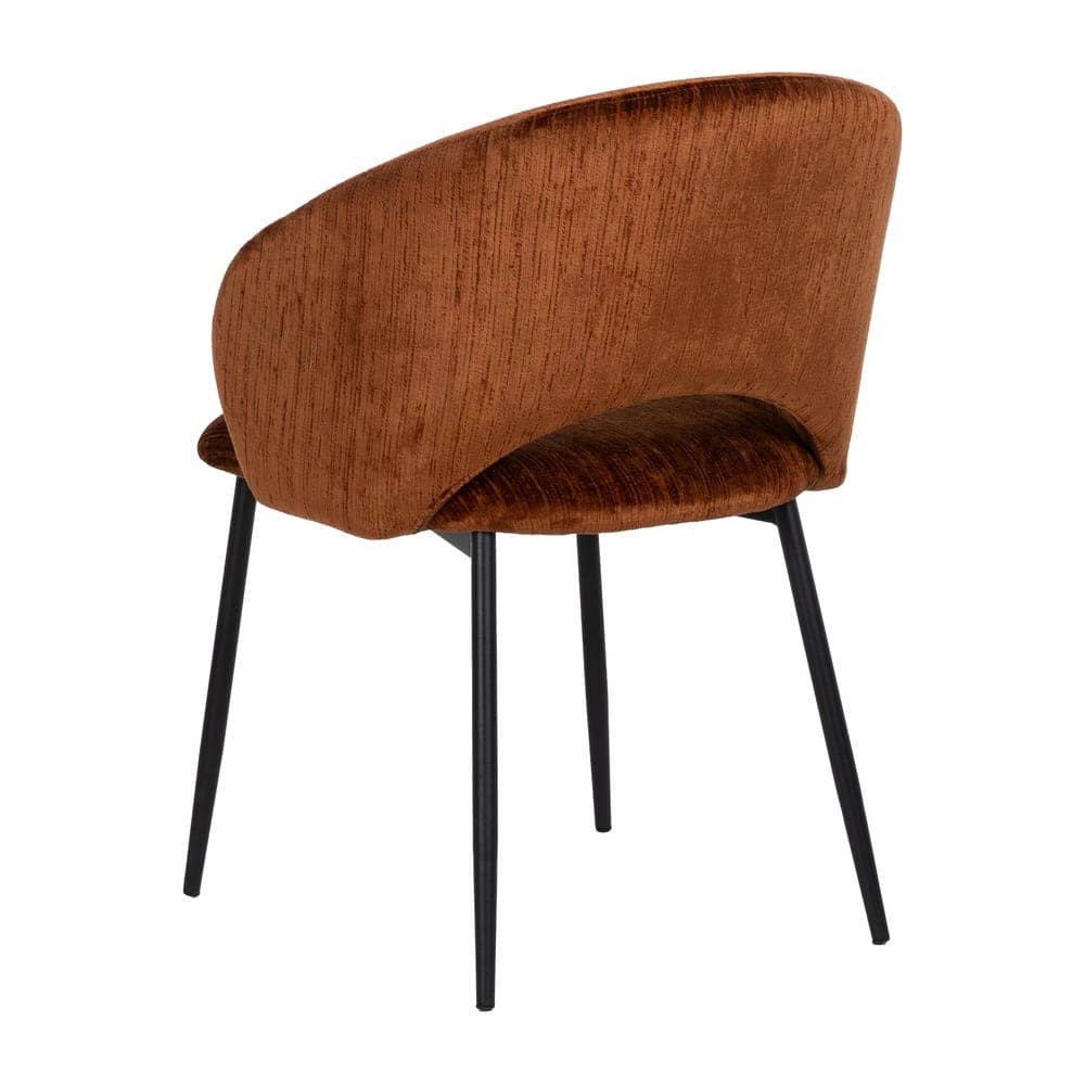 Silla Marrón de Poliéster y Metal, 58x60x80,5 cm, Altura Asiento 47 cm - Imagen 3