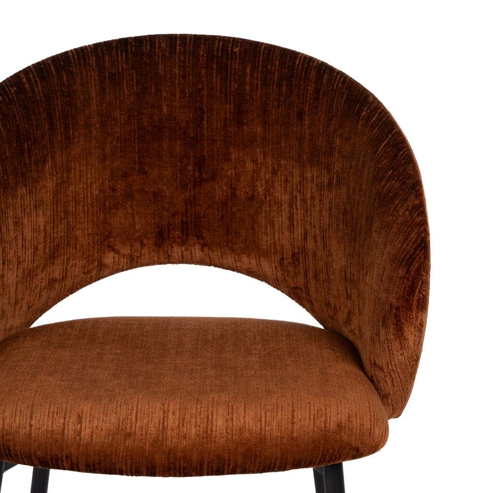 Silla Marrón de Poliéster y Metal, 58x60x80,5 cm, Altura Asiento 47 cm - Imagen 4