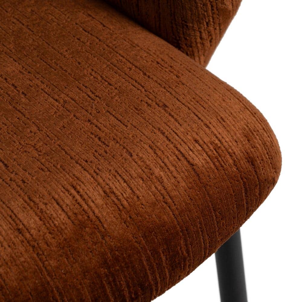 Silla Marrón de Poliéster y Metal, 58x60x80,5 cm, Altura Asiento 47 cm - Imagen 7