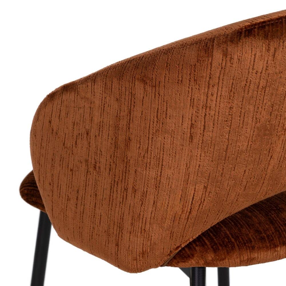 Silla Marrón de Poliéster y Metal, 58x60x80,5 cm, Altura Asiento 47 cm - Imagen 8