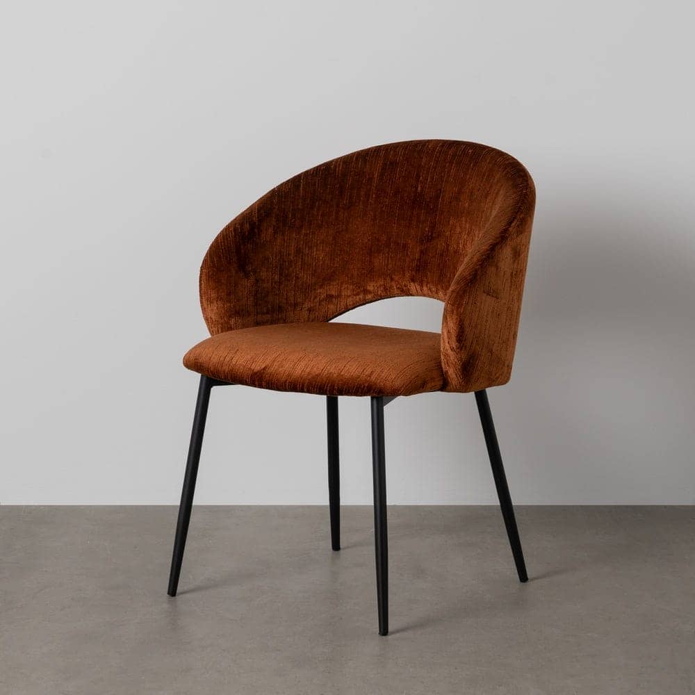 Silla Marrón de Poliéster y Metal, 58x60x80,5 cm, Altura Asiento 47 cm - Imagen 11