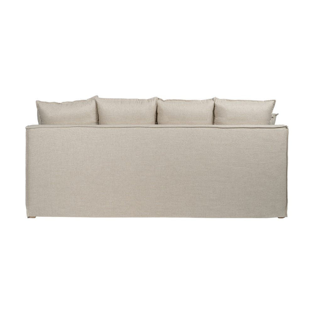 Sofá 4 plazas natural de tela para salón moderno – 220 x 100 x 91 cm - Imagen 3