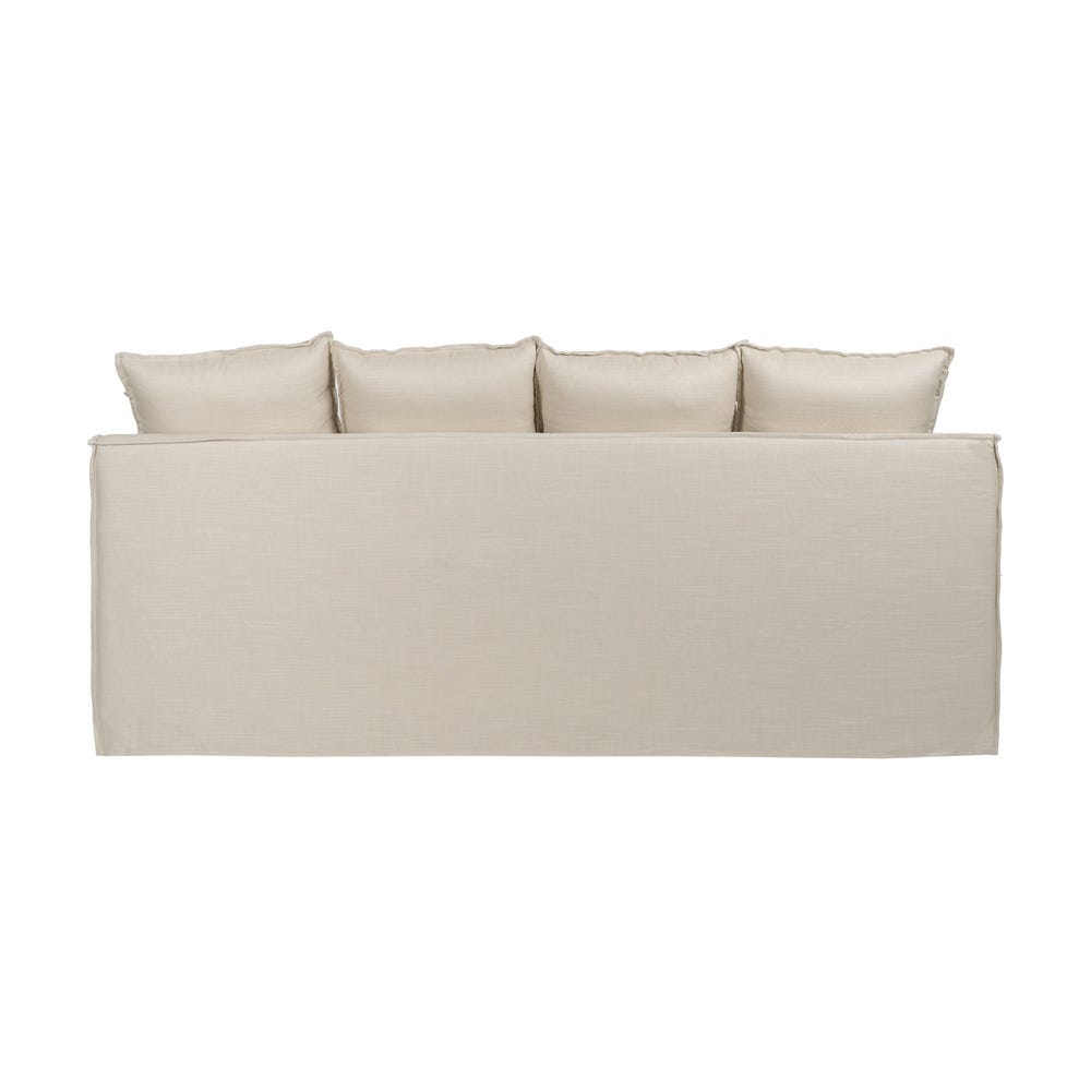 Sofá 4 plazas crema de tela para salón amplio – 220 x 100 x 91 cm - Imagen 3