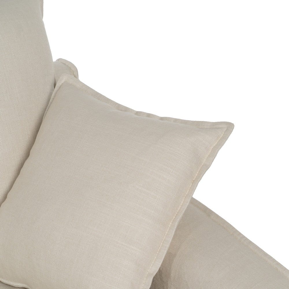 Sofá 4 plazas crema de tela para salón amplio – 220 x 100 x 91 cm - Imagen 7