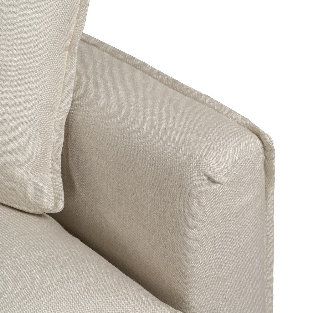 Sofá 4 plazas crema de tela para salón amplio – 220 x 100 x 91 cm - Imagen 8