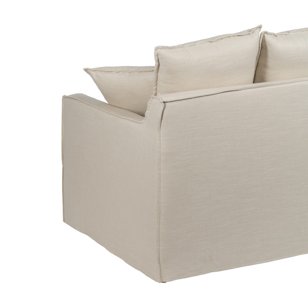 Sofá 4 plazas crema de tela para salón amplio – 220 x 100 x 91 cm - Imagen 13
