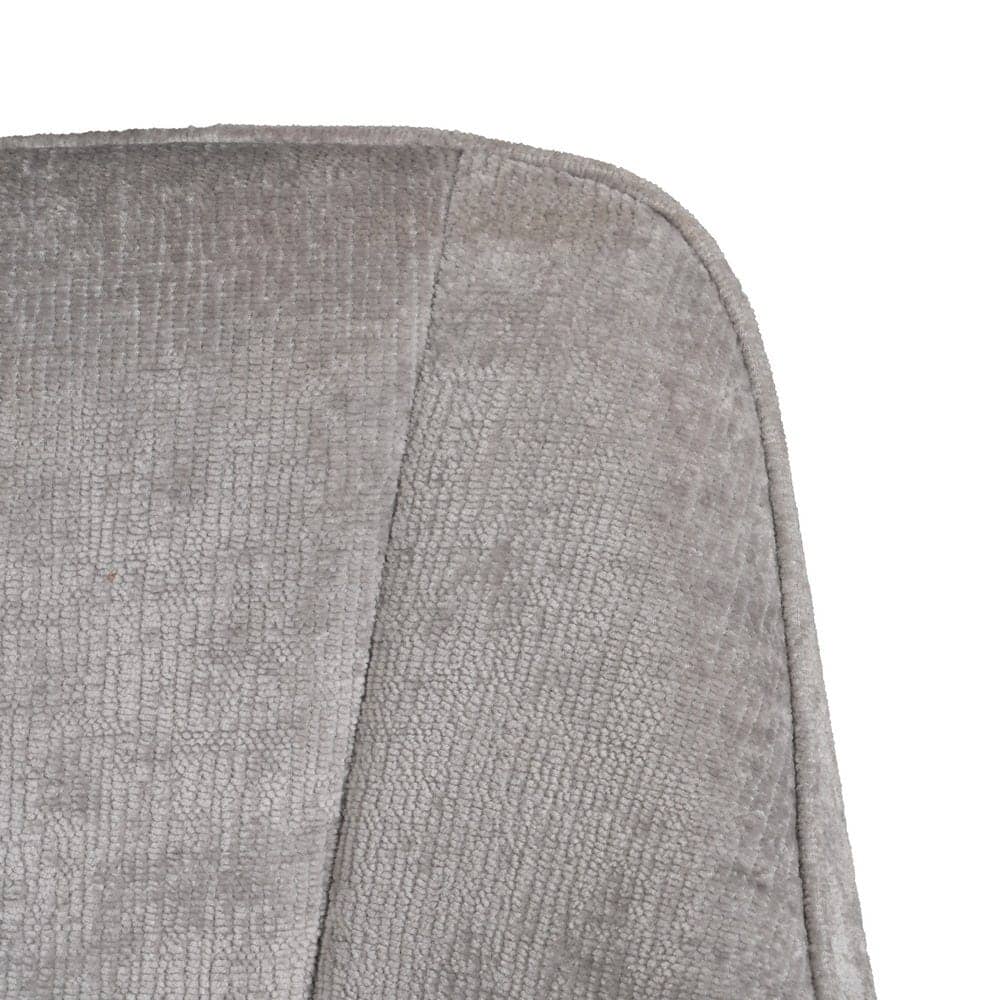 Silla de brazos gris claro, tejido 100% poliéster y metal, 58x58x83 cm - Imagen 4
