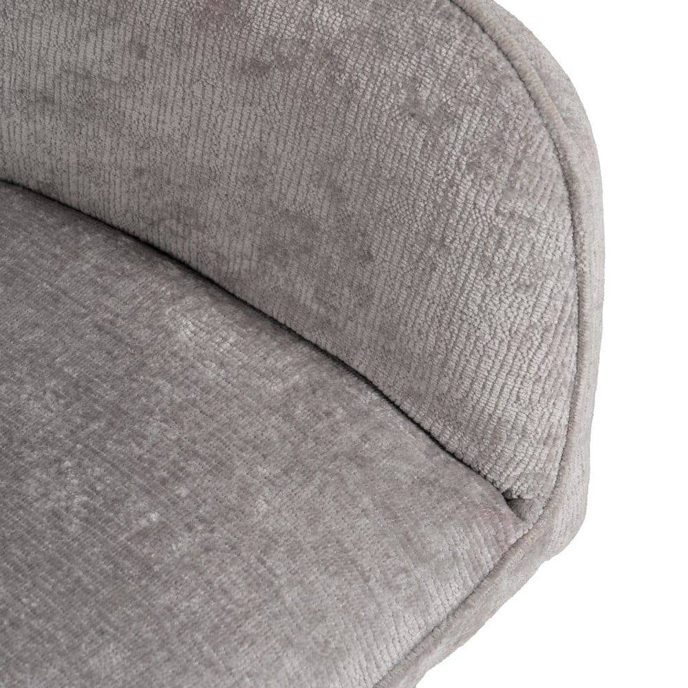 Silla de brazos gris claro, tejido 100% poliéster y metal, 58x58x83 cm - Imagen 6