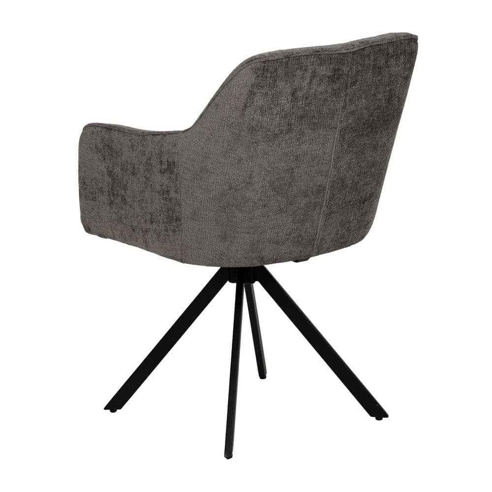 Silla de brazos gris oscuro, tejido 100% poliéster, 58x58x83 cm - Imagen 3
