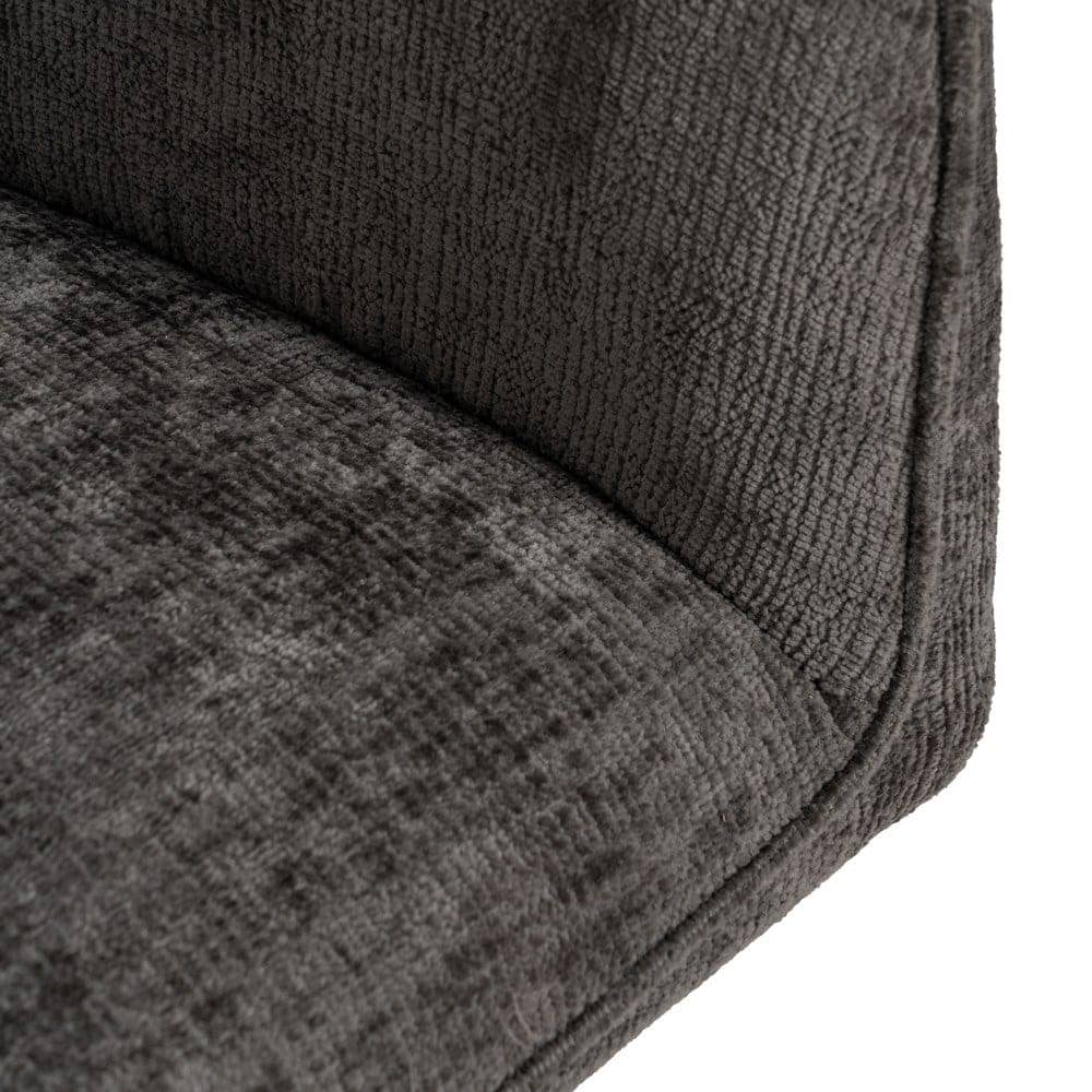 Silla de brazos gris oscuro, tejido 100% poliéster, 58x58x83 cm - Imagen 6