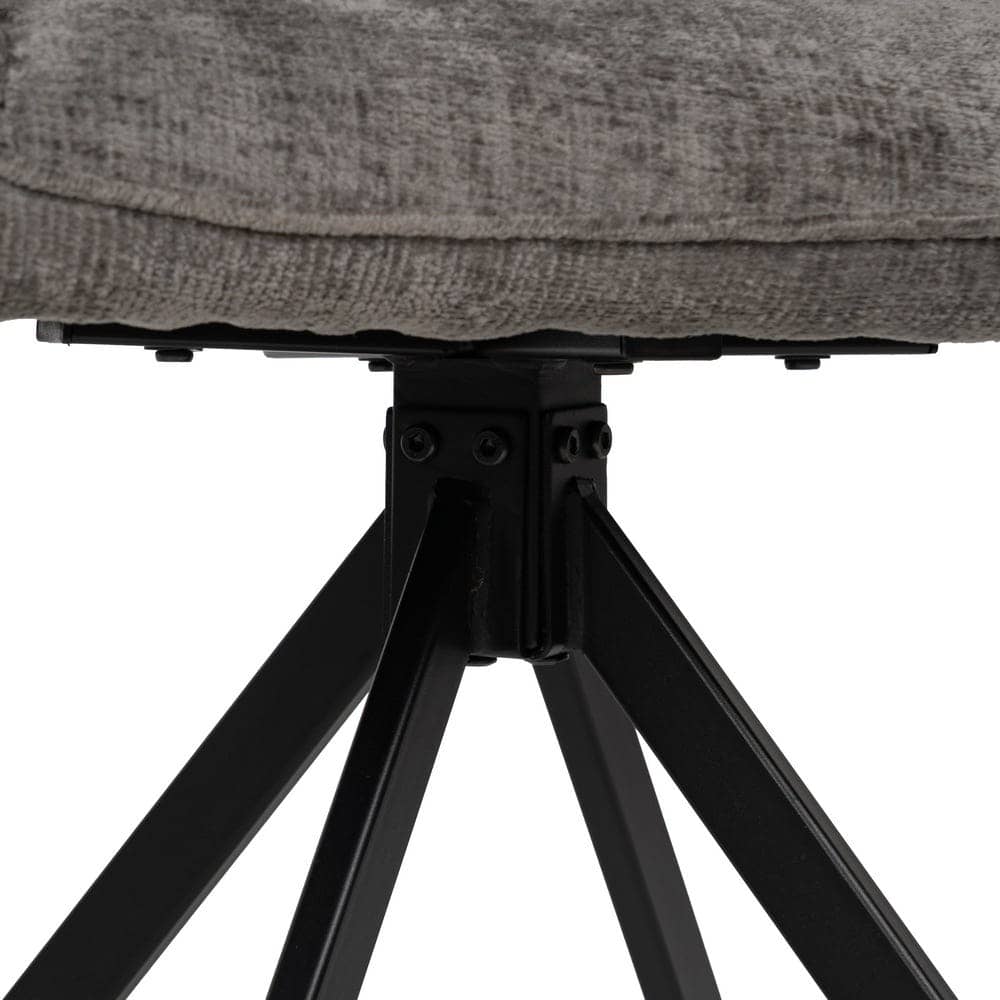 Silla de brazos gris oscuro, tejido 100% poliéster, 58x58x83 cm - Imagen 7