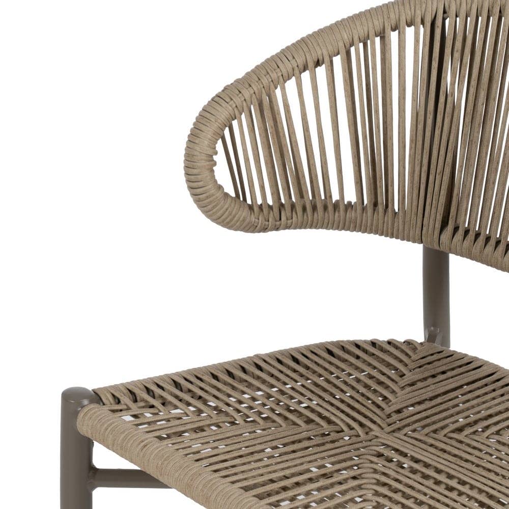 Silla apilable exterior de polietileno y aluminio, natural-gris, 59x58x79 cm - Imagen 4