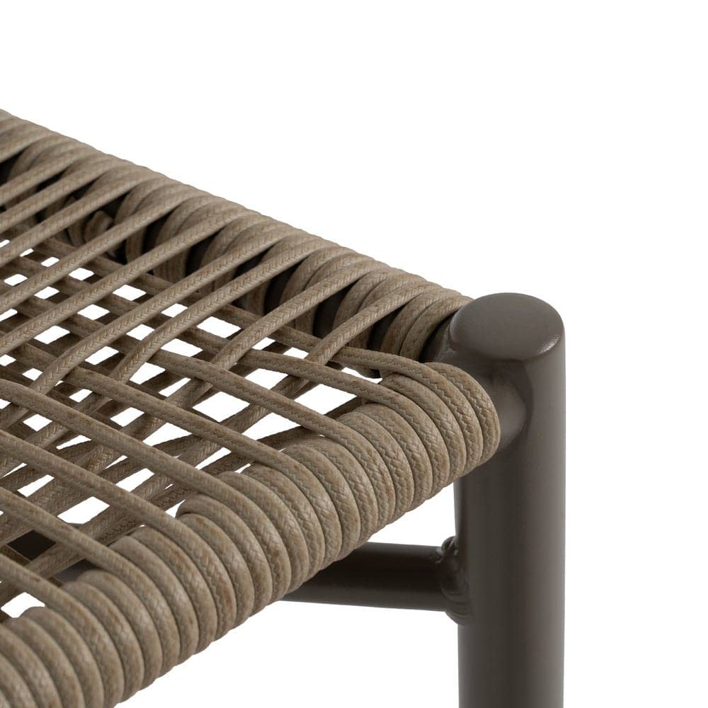 Silla apilable exterior de polietileno y aluminio, natural-gris, 59x58x79 cm - Imagen 6