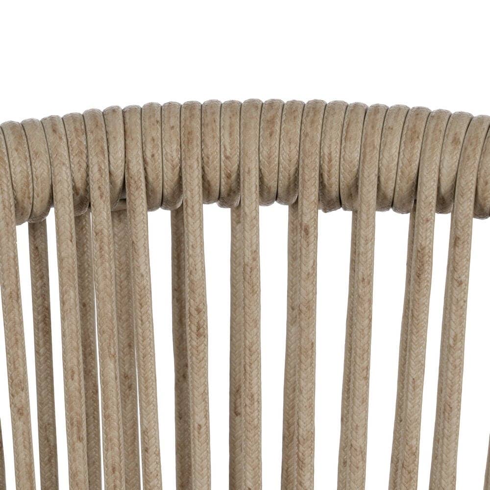 Silla apilable exterior de polietileno y aluminio, natural-gris, 59x58x79 cm - Imagen 7