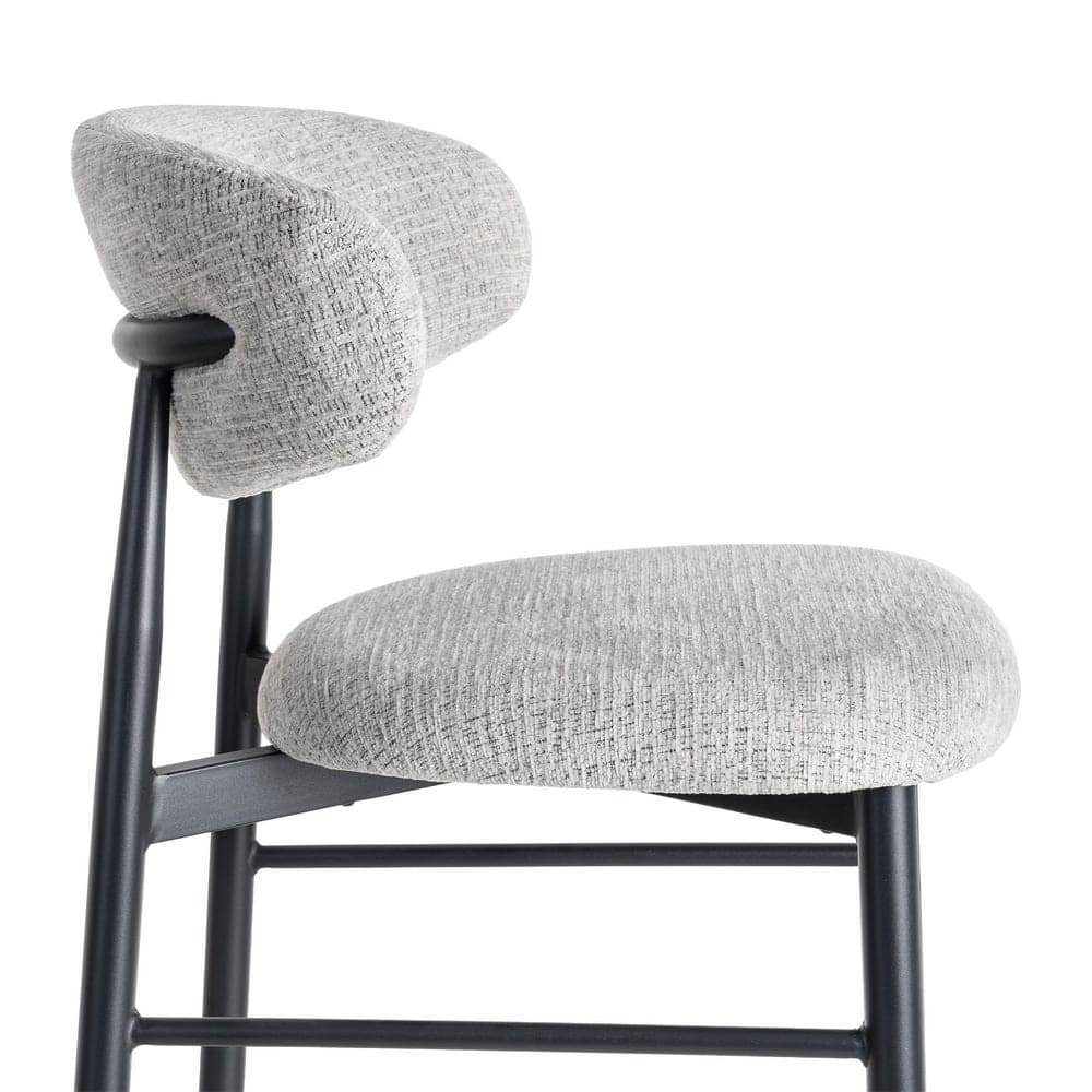 Taburete Gris 65cm Tejido 100% Poliéster y Metal, 53x52x95cm - Imagen 6