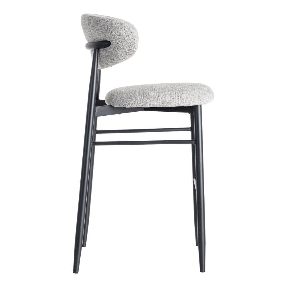 Taburete Gris 75cm Tejido 100% Poliéster y Metal, 54x52x105cm - Imagen 3