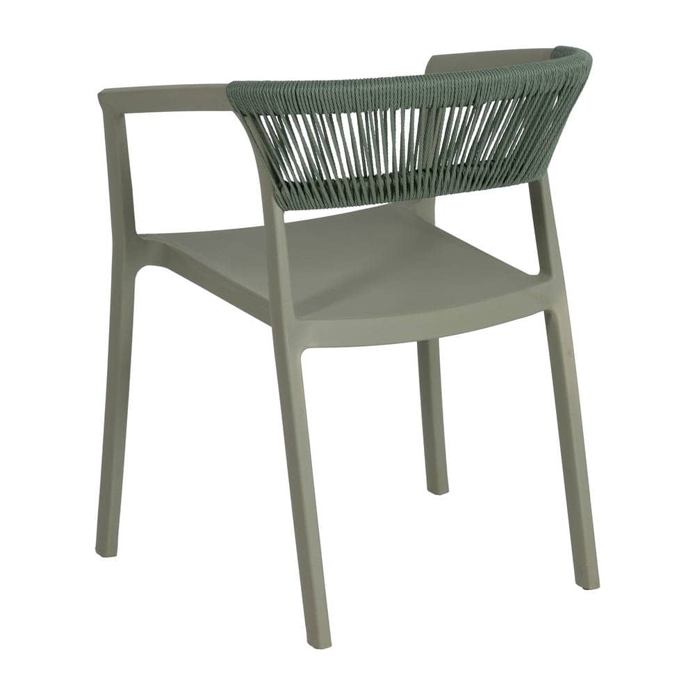 Silla Apilable Verde de Polipropileno 56x52x76 cm, Sin Montaje - Imagen 3