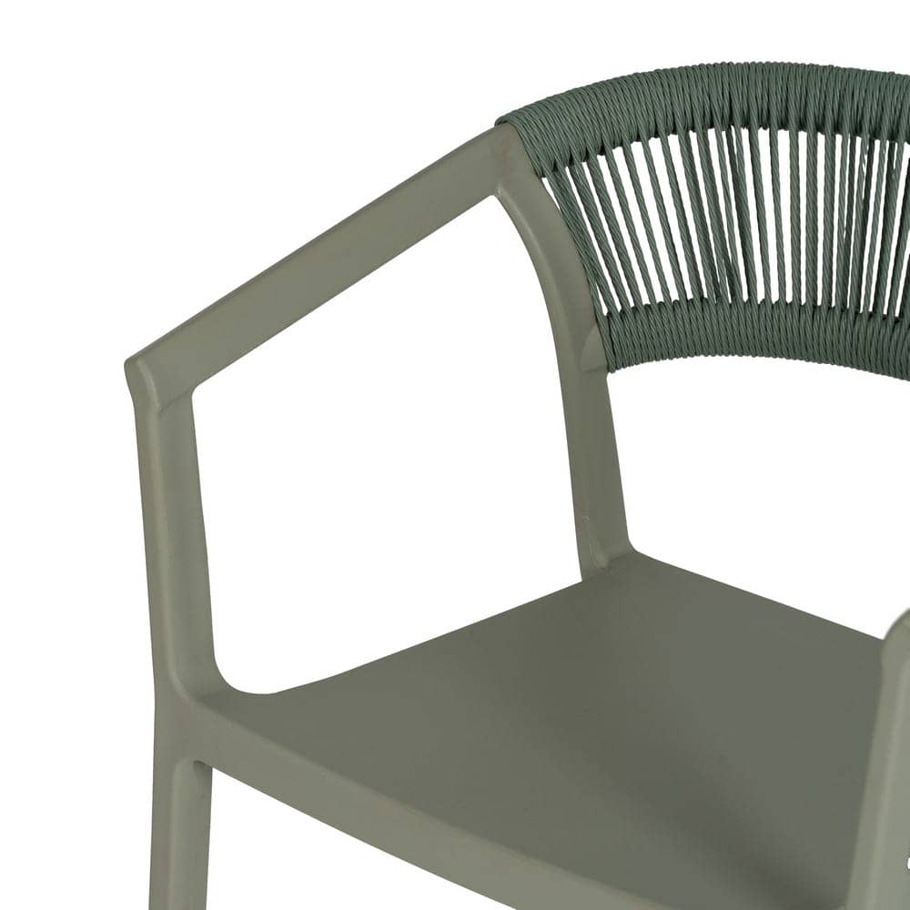 Silla Apilable Verde de Polipropileno 56x52x76 cm, Sin Montaje - Imagen 4