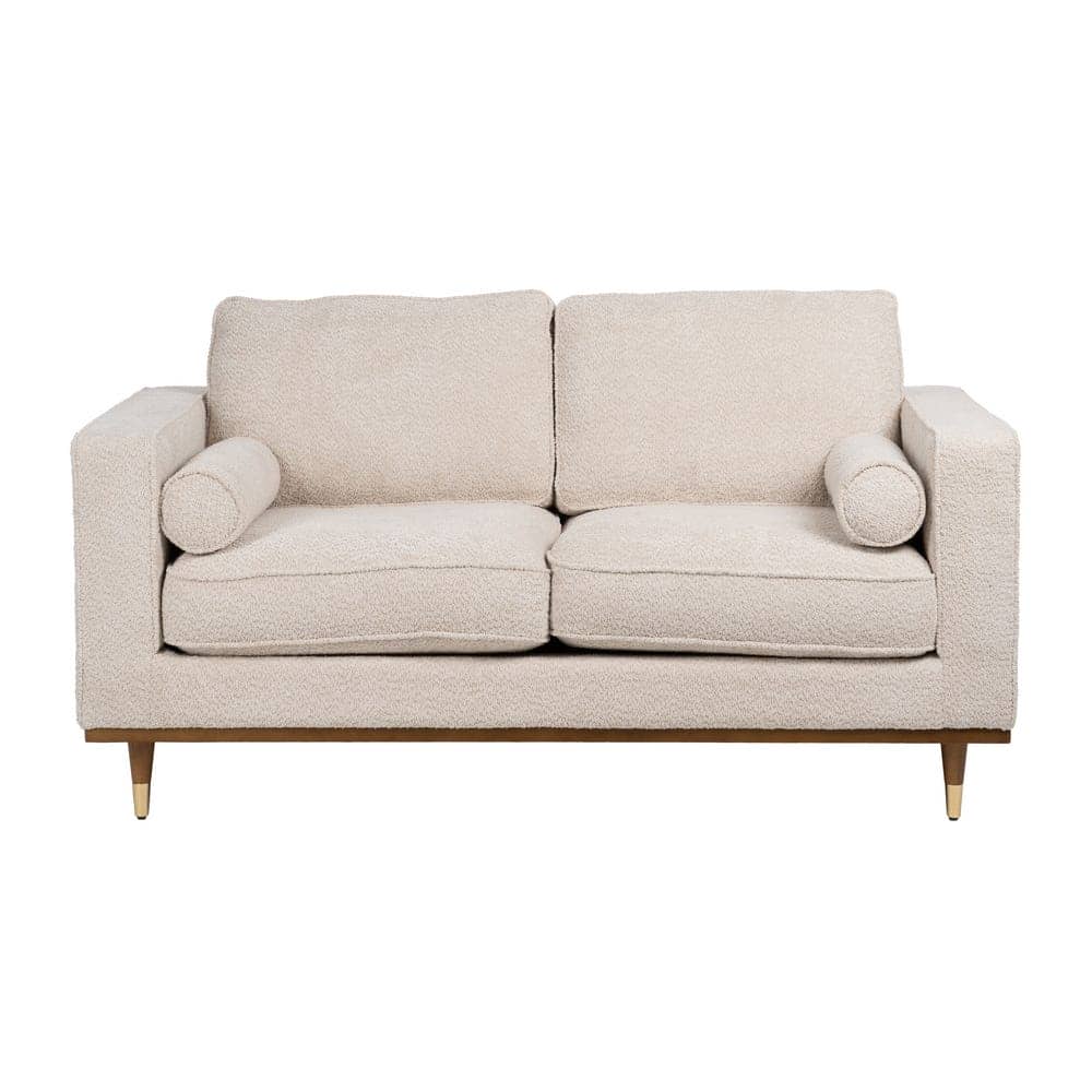 Sofá 2 Plazas Beige Tejido 172x91x84 cm con Estructura de Madera - Imagen 2
