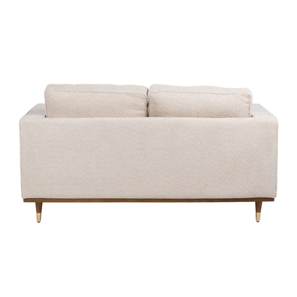 Sofá 2 Plazas Beige Tejido 172x91x84 cm con Estructura de Madera - Imagen 3