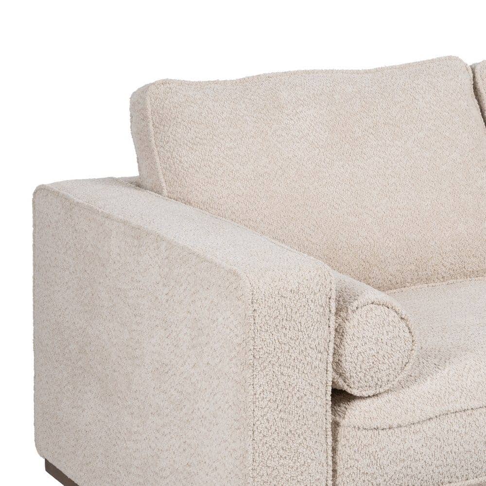 Sofá 2 Plazas Beige Tejido 172x91x84 cm con Estructura de Madera - Imagen 4
