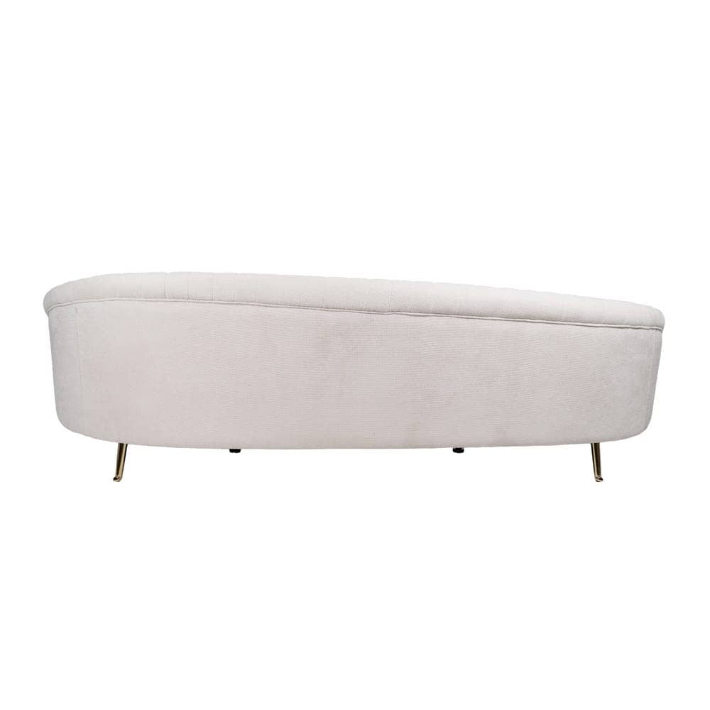 Sofá 3 Plazas Crema Tejido 100% Poliéster con Patas de Metal 247x105x81 cm - Imagen 3