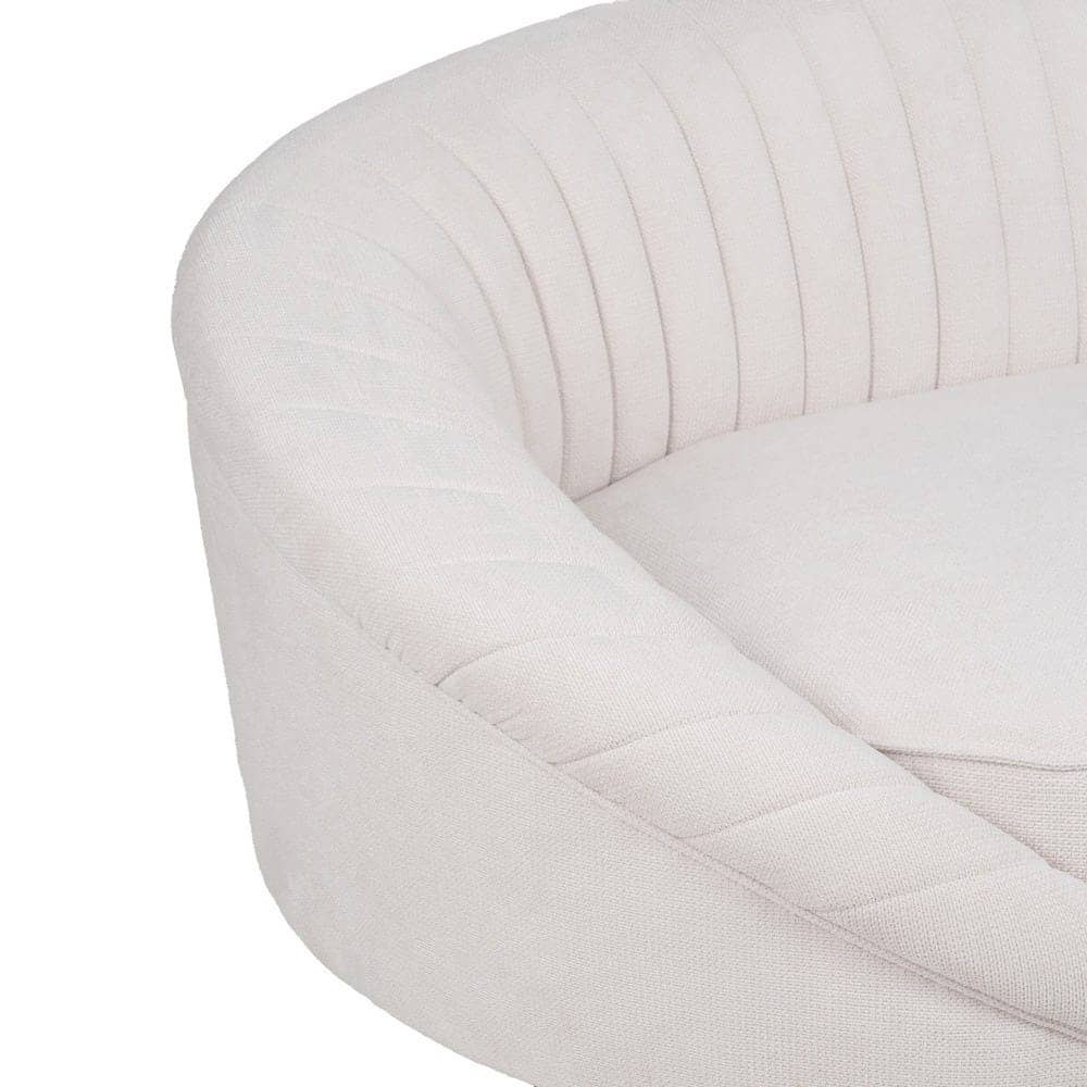 Sofá 3 Plazas Crema Tejido 100% Poliéster con Patas de Metal 247x105x81 cm - Imagen 5