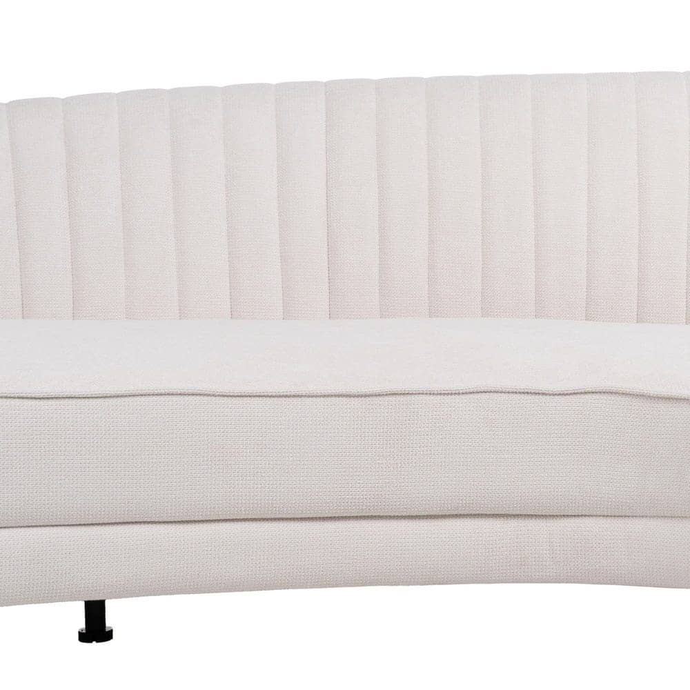 Sofá 3 Plazas Crema Tejido 100% Poliéster con Patas de Metal 247x105x81 cm - Imagen 6