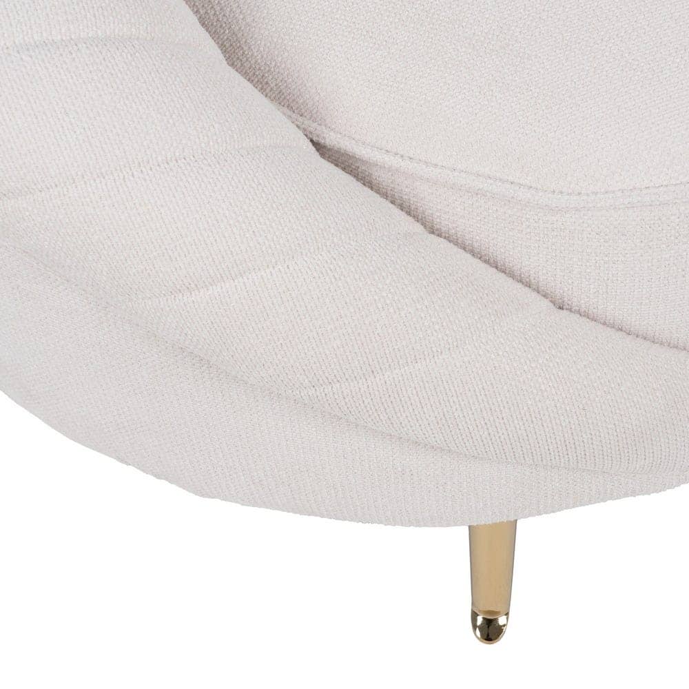 Sofá 3 Plazas Crema Tejido 100% Poliéster con Patas de Metal 247x105x81 cm - Imagen 7