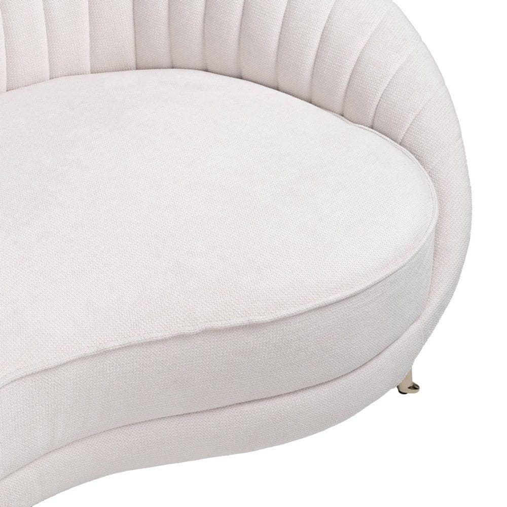 Sofá 3 Plazas Crema Tejido 100% Poliéster con Patas de Metal 247x105x81 cm - Imagen 9