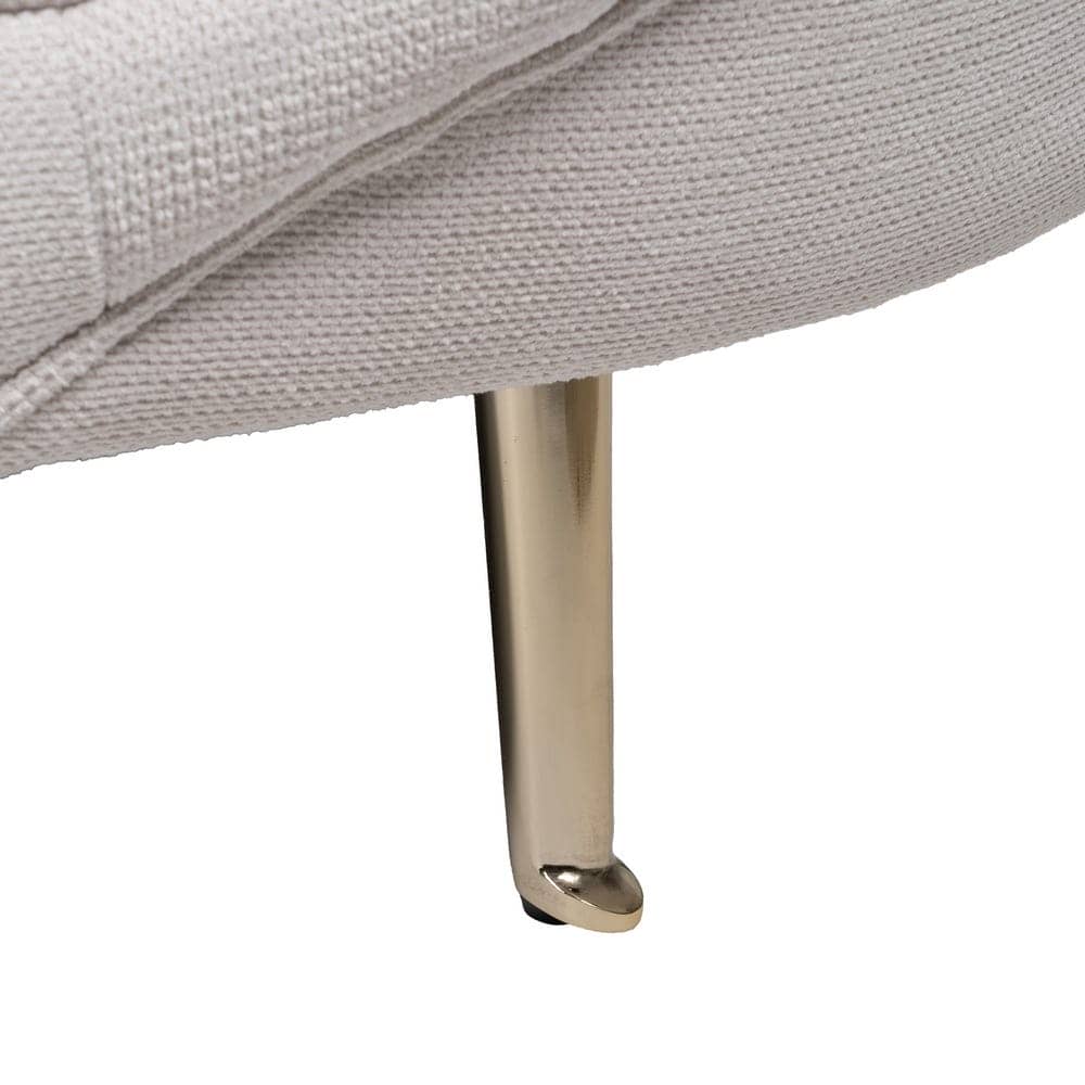 Sofá 3 Plazas Crema Tejido 100% Poliéster con Patas de Metal 247x105x81 cm - Imagen 11
