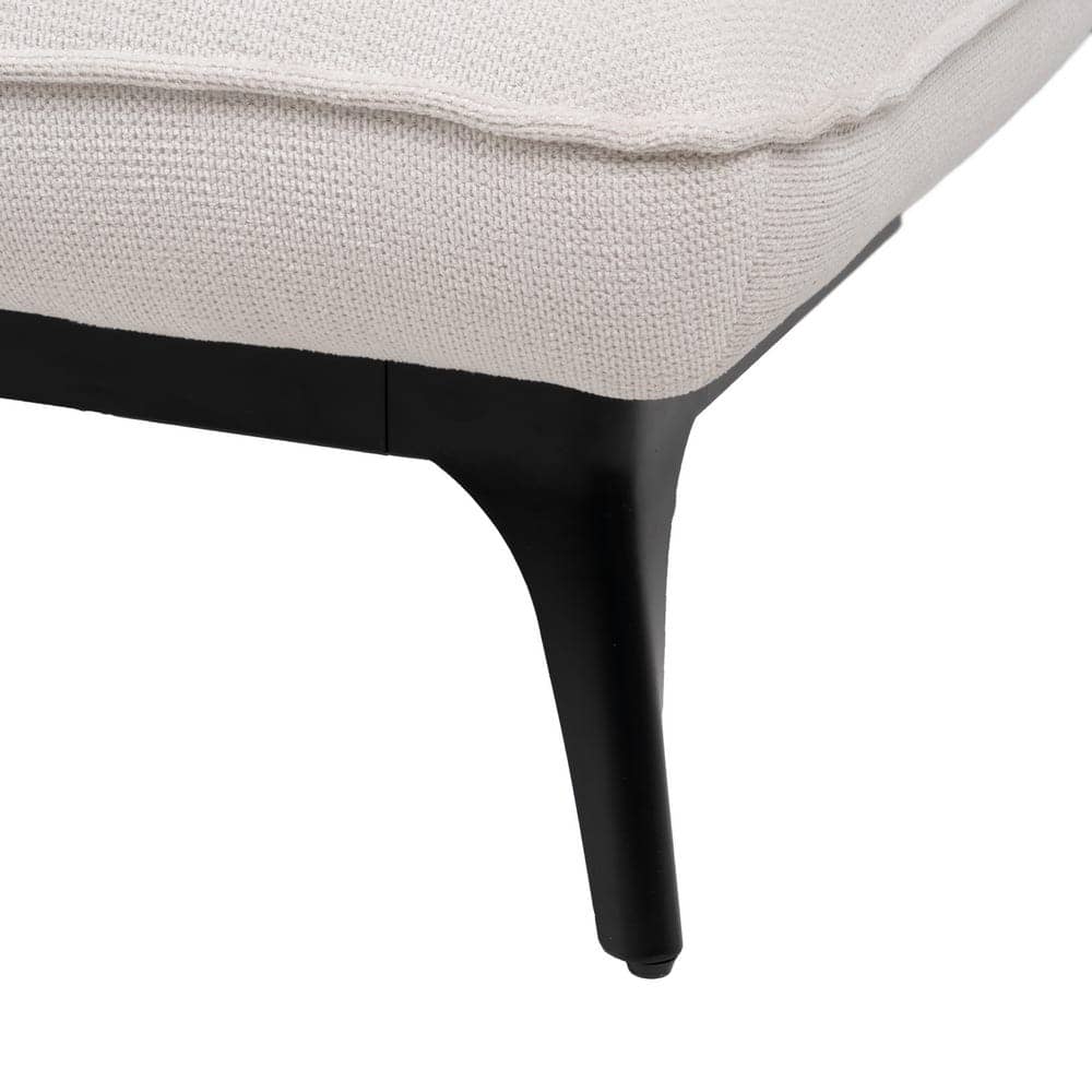Chaise-Lounger Crema 100% Poliéster con Patas de Metal 168x90x82 cm - Imagen 11