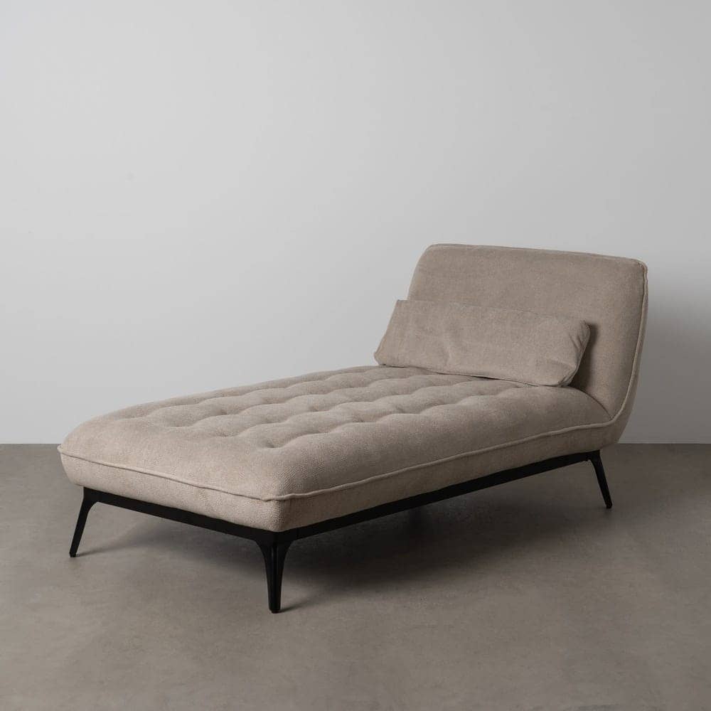 Chaise-Lounger Taupe 100% Poliéster con Patas de Metal - 168x90x82 cm - Imagen 14