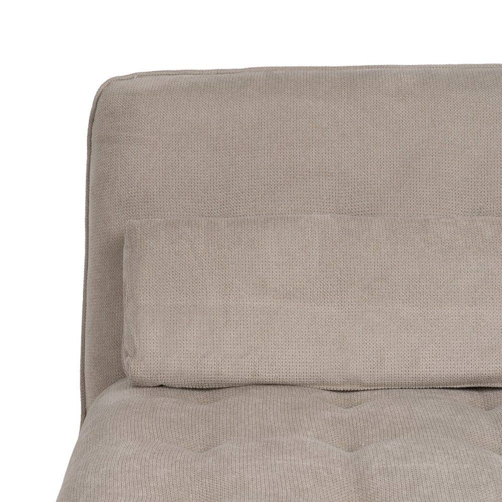 Chaise-Lounger Taupe 100% Poliéster con Patas de Metal - 168x90x82 cm - Imagen 5