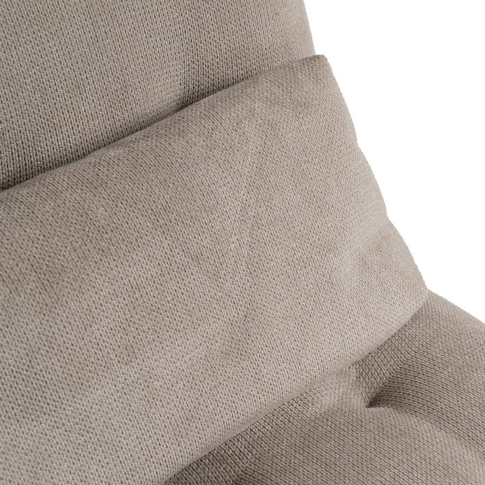 Chaise-Lounger Taupe 100% Poliéster con Patas de Metal - 168x90x82 cm - Imagen 6