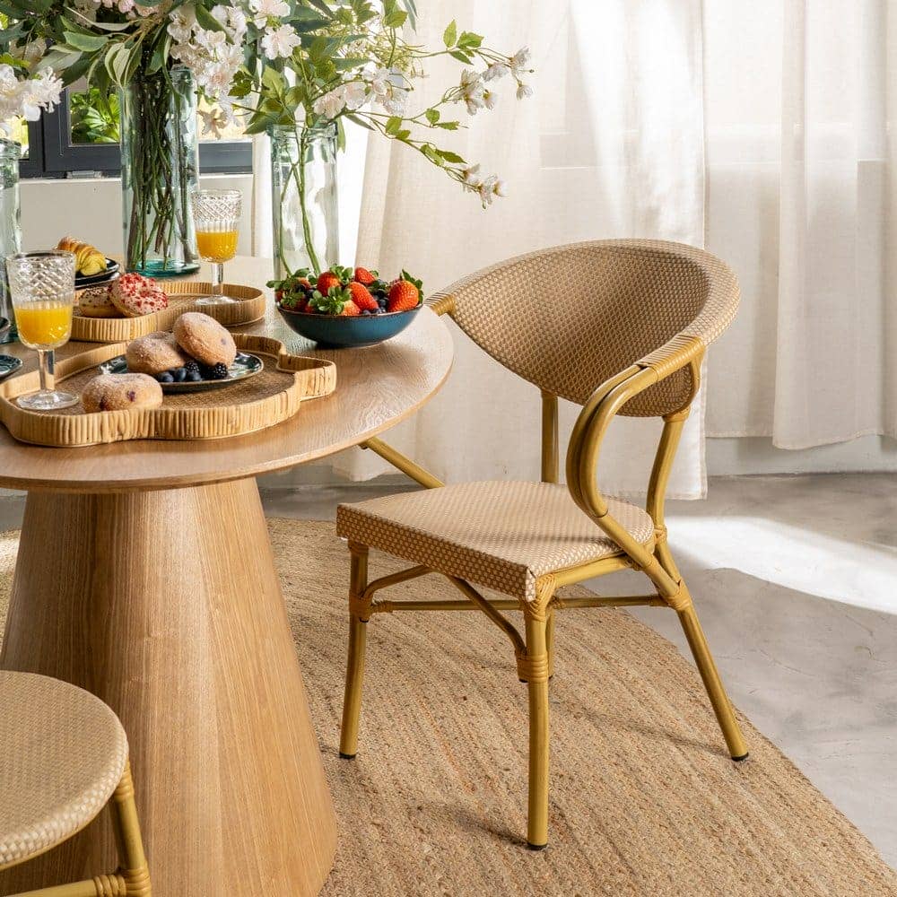 Silla Apilable Beige de Aluminio y Textileno 57x58,5x82 cm - Imagen 16