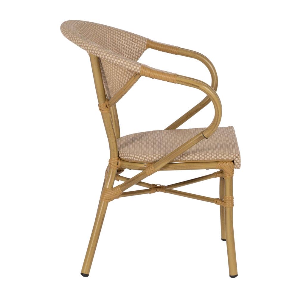 Silla Apilable Beige de Aluminio y Textileno 57x58,5x82 cm - Imagen 2