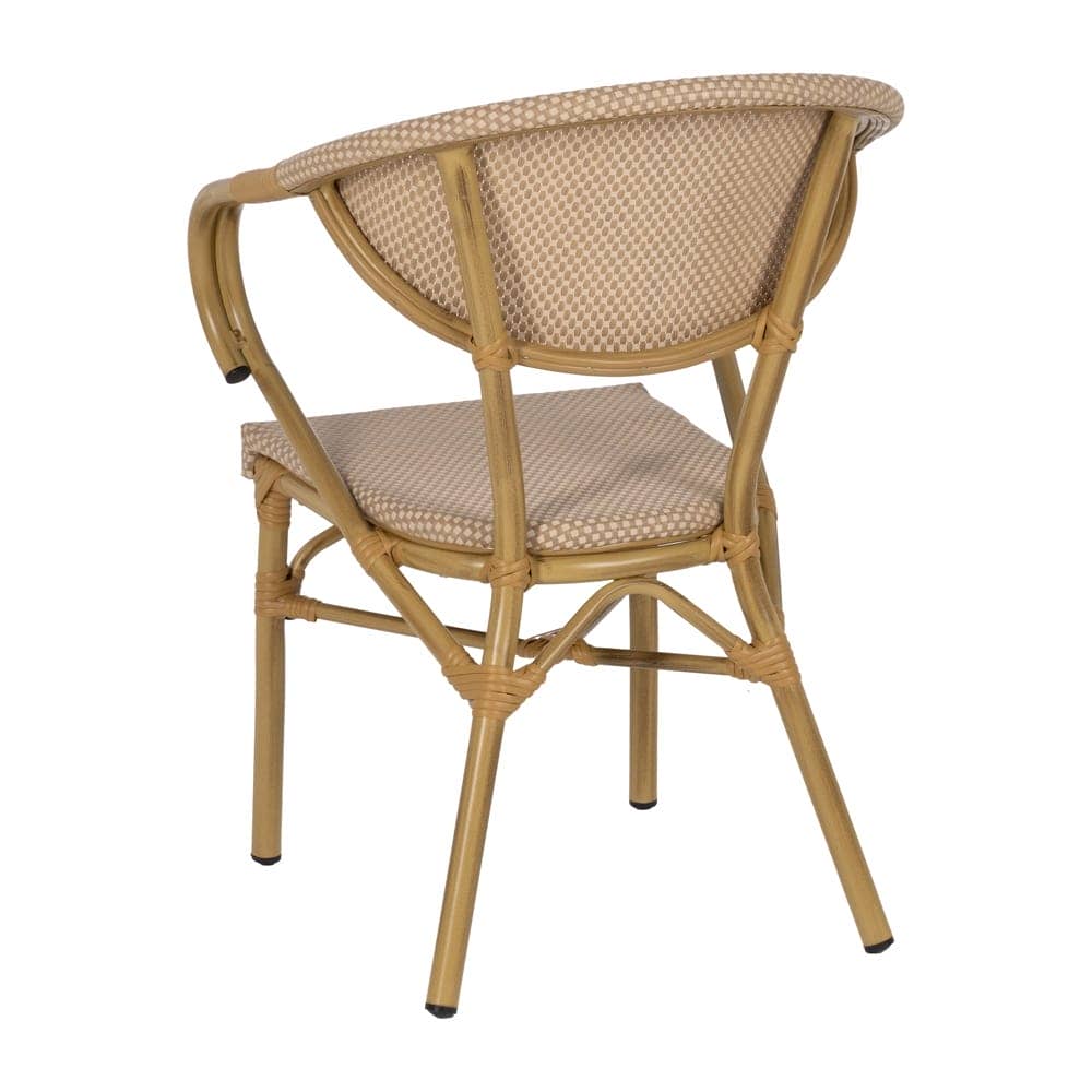 Silla Apilable Beige de Aluminio y Textileno 57x58,5x82 cm - Imagen 3