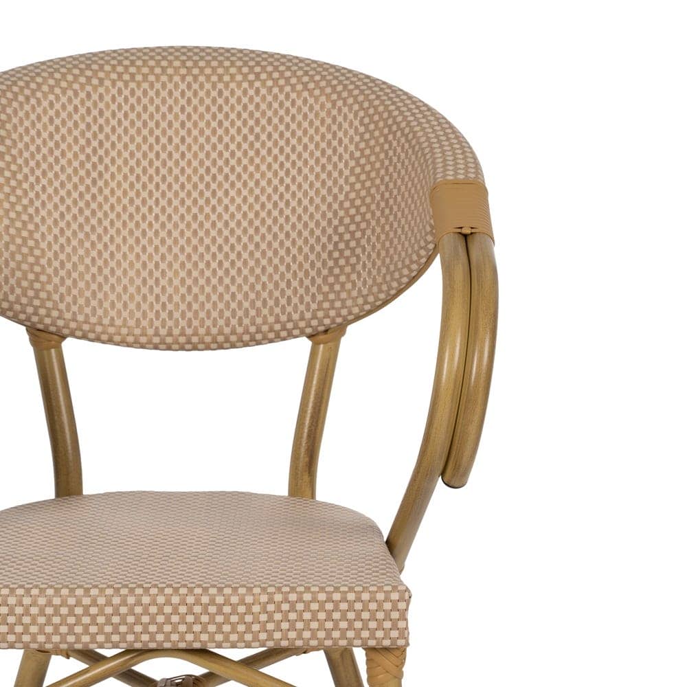Silla Apilable Beige de Aluminio y Textileno 57x58,5x82 cm - Imagen 4